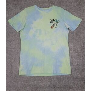 Flomotion Tie Dye Medium T Shirt Blue Green Yellow Buzz Kill Drink Mosquito